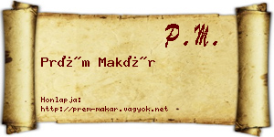 Prém Makár névjegykártya